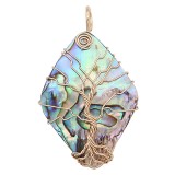 Natural shell Tree of life gold Pendant of necklace 