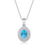 My heart will go on Necklace 1CT Topaz gemstone Moissanite Sterling Silver Pendant Necklace Platinum plating 45CM chain