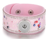 1 buttons 10 colors leather with  rhinestone new type 20MM Bracelet fit 20mm snaps chunks