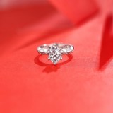 0.5-3 CT DEF VVS 6.5mm The Oath of Love Moissanite Diamond Sterling Silver Classic Ring  Platinum plating adjustable size
