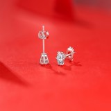 0.5 - 1CT DEF VVS 5mm Moissanite Rain and snow earrings  Sterling Silver Snow Stud Earring Platinum plating 2pcs/pair   earrings for women