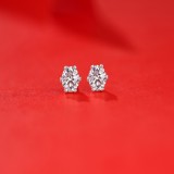 0.5 - 1CT DEF VVS 5mm Moissanite Rain and snow earrings  Sterling Silver Snow Stud Earring Platinum plating 2pcs/pair   earrings for women