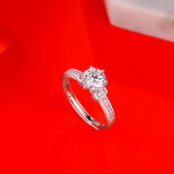 0.5 - 3 CT DEF Moissanite Only love diamondring Ring Sterling Silver nine star wedding Rings Platinum plating adjustable size