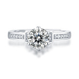 0.5 - 3 CT DEF Moissanite Only love diamondring Ring Sterling Silver nine star wedding Rings Platinum plating adjustable size