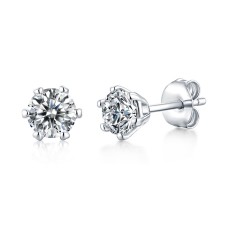 0.5 - 1CT DEF VVS 5mm Moissanite Rain and snow earrings  Sterling Silver Snow Stud Earring Platinum plating 2pcs/pair   earrings for women