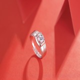 1 CT DEF Moissanite Simple men's ring male Sterling Silver Man Classic wedding Rings Platinum plating adjustable size