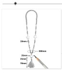 Hand made wooden beads, beads, cotton Tassel Necklace