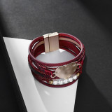 Love pearl bracelet Bohemia multi layer snake skin Bracelet