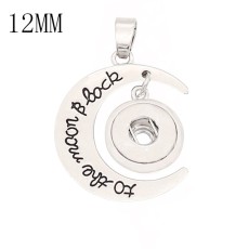snap sliver Pendant fit 12MM snaps style jewelry KS0381-S