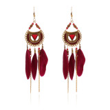 South East Asia lazada Indian Feather Earrings