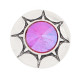 20MM round design snap silver Plated colourful rhinestone KC8317