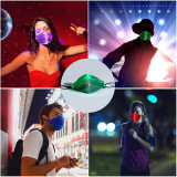 MOQ50 LED lighting charging face mask riding PM2.5 mask colorful fiber fabric bar Halloween party equipment