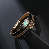 Simple girl Bracelet Bohemian style multilayer leather shell bracelet