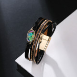 Simple girl Bracelet Bohemian style multilayer leather shell bracelet