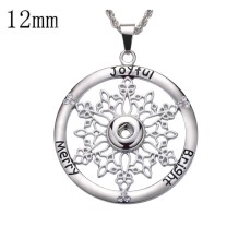 Christmas snowflakes snap sliver Pendant fit 12MM snaps style jewelry