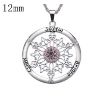 Christmas snowflakes snap sliver Pendant fit 12MM snaps style jewelry