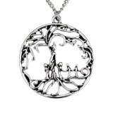 Family tree Life tree alloy necklace mother and 4 children
