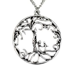 Family tree Life tree alloy necklace mother and 2 children