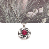 20MM round design snap silver Plated and rose rhinestone
