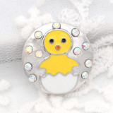 20MM Easter design snap silver Plated and Multicolor rhinestone