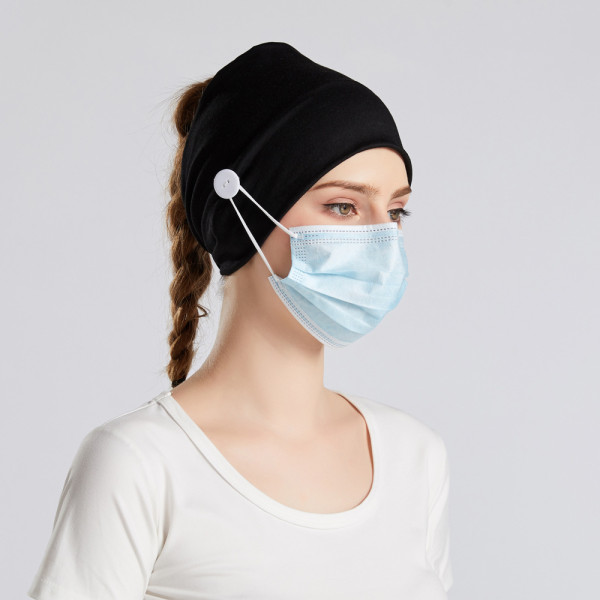 MOQ10 Mask, hair with button, hair with mask, head with anti strangulation, solid hair band bandans