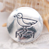 20MM bird snap Silver Plated  snaps jewelry