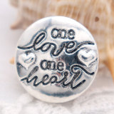 20MM love snap Silver Plated  snaps jewelry