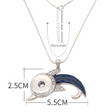 Necklace dolphin silver 46cm chain fit 20MM chunks snaps jewelry