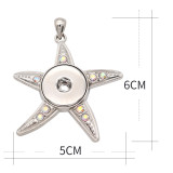 Starfish snap sliver Pendant  fit 20MM snaps style jewelry