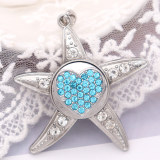 Starfish snap sliver Pendant  fit 20MM snaps style jewelry