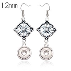 12MM snap silver Plated Earrings charms  snaps jewerly