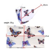 MOQ10 Color Printed Butterfly button wide headband winter dustproof cloth mask hairband two piece set bandanas