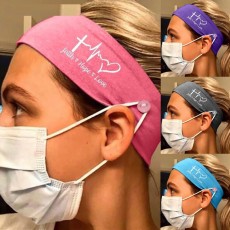 MOQ10 Elastic milk silk nurse button mask Headband bandanas