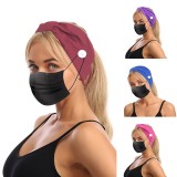 MOQ10 Elastic milk silk  button mask Headband bandanas