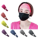 MOQ10 Elastic milk silk  button mask Headband bandanas