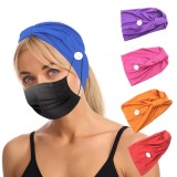MOQ10 Elastic milk silk  button mask Headband bandanas