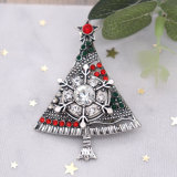 20MM Christmas Snow snap Antique Silver Plated with white rhinestone KB6471 snaps jewelry