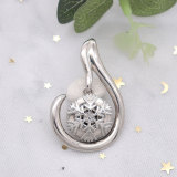 20MM Christmas Snow snap Antique Silver Plated with  rhinestone KB8061 snaps jewelry