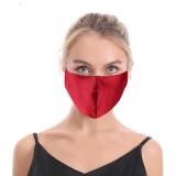MOQ10 High quality silk imitation pure color cotton mask, washable adult cloth mask in autumn and winter