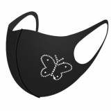 MOQ10 Dust proof fashionable color diamond Iced silk with rhinestone face mask