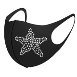 MOQ10 Dust proof fashionable color diamond Iced silk with rhinestone face mask