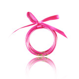 MOQ10 Gold powder five layer ribbon plastic bracelet set creative Bracelet Christmas gift