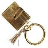 MOQ10 New PU leather tassel Bracelet Key Chain Pocket Wallet Christmas gift