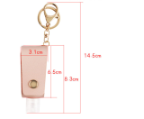 MOQ10 Hand sanitizer gel disinfectant key buckle leather alloy package Pendant (with bottles)