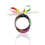 MOQ10 Gold powder beads five layer ribbon plastic bracelet set creative Bracelet Christmas gift