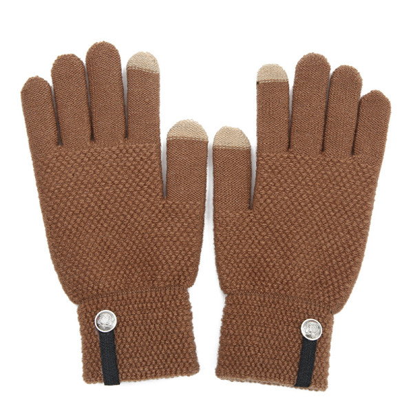 Man Knitted warm gloves women's winter extra thick anti slip wool outdoor custom touch screen gloves