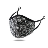 MOQ10 Rhinestone breathable, male and female masks are adjustable, ear buttons are dustproof, breathable and washable