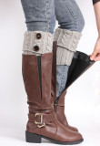 Women's knitting hosiery bow hollowed leg protector short sweater boot cover