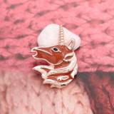 20MM unicorn snap rose gold alloy Plated With rhinestones charms snaps jewerly