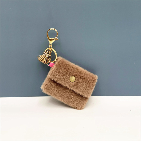 MOQ10 Mini 9*7CM Wallet Key Chain candy color lovely coin key bag pendant data line storage bag key chain